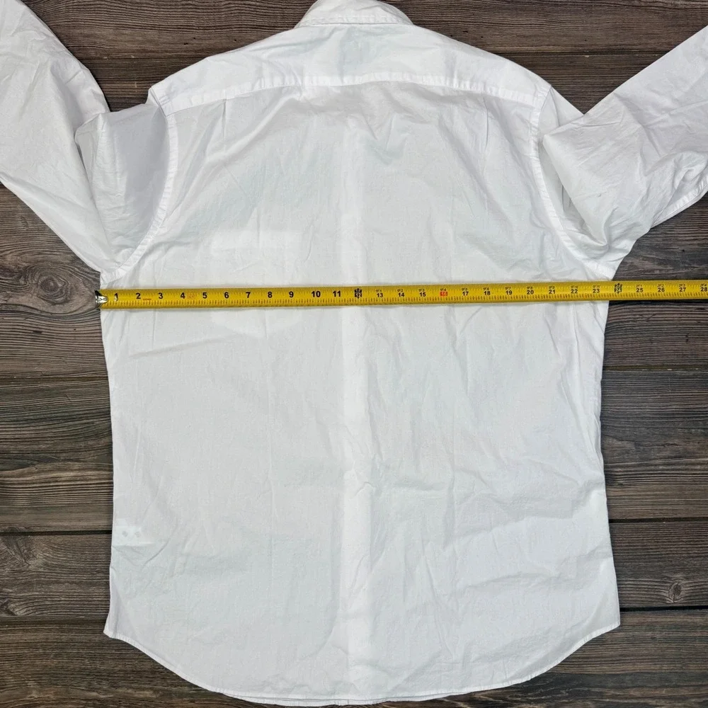 J.Crew Mens Size Large Button Down Shirt White Flex Washed Classic Fit